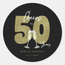 Cheers To 50 Years Black Gold Birthday Party