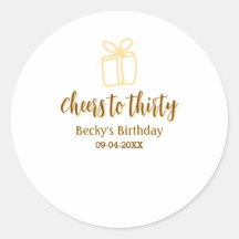 Cheers to thirty yellow brown birthday pastel gift