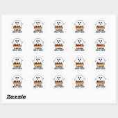 Sticker Rond Cheese Boo ger Funny Ghost Cheeseburger Pun (Feuille)