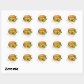 Sticker Rond Cheeseburger (Feuille)