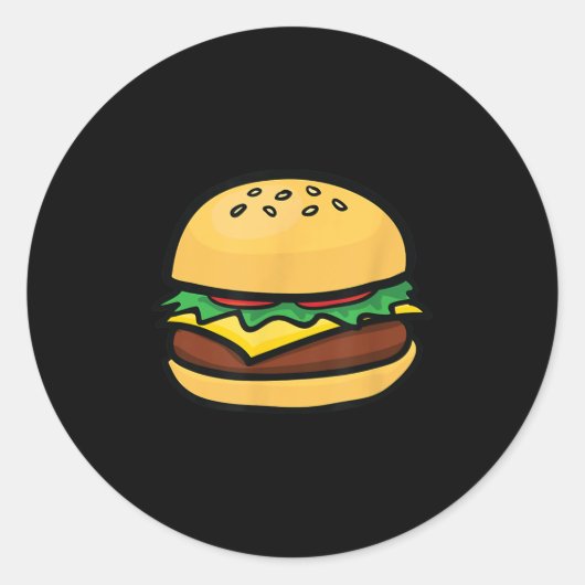 Sticker Rond Cheeseburger Emoticon Hamburger Fromer Bbq (Devant)