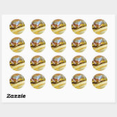 Sticker Rond Cheeseburger et Fries (Feuille)