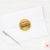 Sticker Rond Cheeseburger Fromage hamburger Hamburger Fast Food (Enveloppe)