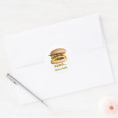 Sticker Rond cheeseburger - mmm...graines de sésame (Enveloppe)