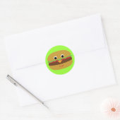 Sticker Rond Cheeseburger rétro (Enveloppe)