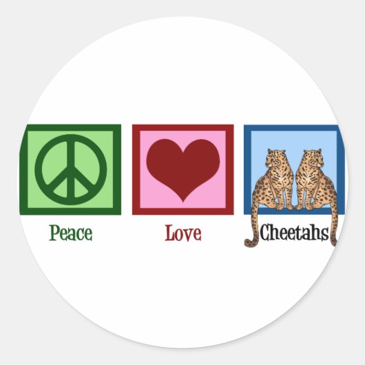 Sticker Rond Cheetahs Peace Love (Devant)