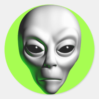 Sticker Rond Chef Alien
