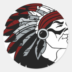 Sticker Rond Chef amérindien