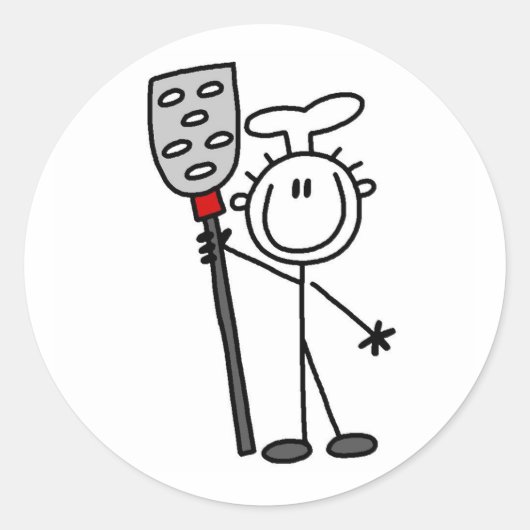Sticker Rond Chef avec spatule (Devant)