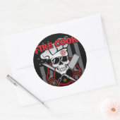 Sticker Rond Chef chef de la station de pompiers (Enveloppe)