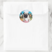 Sticker Rond Chef chien carlin (Sac)