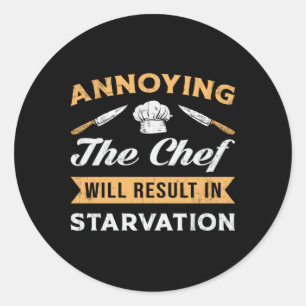 Sticker Rond Chef Cuisine Cuisine Cuisine Nourriture Job Restau