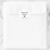 Sticker Rond Chef cuisinier cuisinier cuisinier ajouter nom de (Sac)