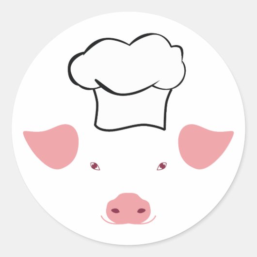 Sticker Rond Chef de porc (Devant)
