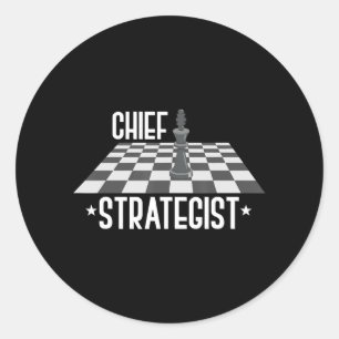 Sticker Rond Chef des échecs stratégiques J'Ai Toujours Gagné