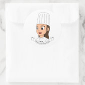 Sticker Rond Chef fille personnalisée (Sac)