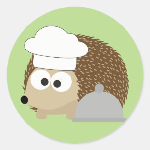 Sticker Rond Chef Hedgehog