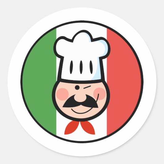 Sticker Rond Chef italien (Devant)