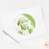Sticker Rond Chef Joseph Native American Leader (Enveloppe)