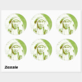 Sticker Rond Chef Joseph Native American Leader (Feuille)