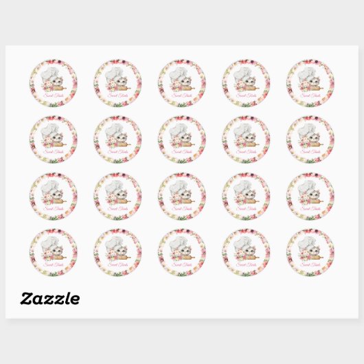 Sticker Rond Chef Kitten Bakery (Feuille)