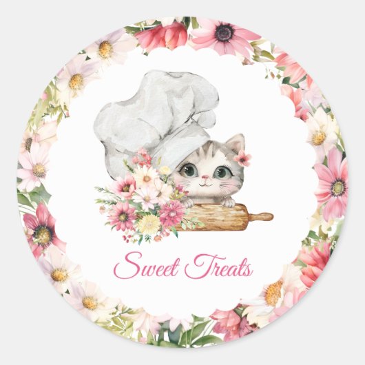 Sticker Rond Chef Kitten Bakery (Devant)
