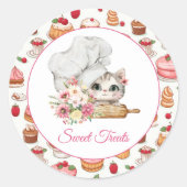Sticker Rond Chef Kitten Bakery (Devant)