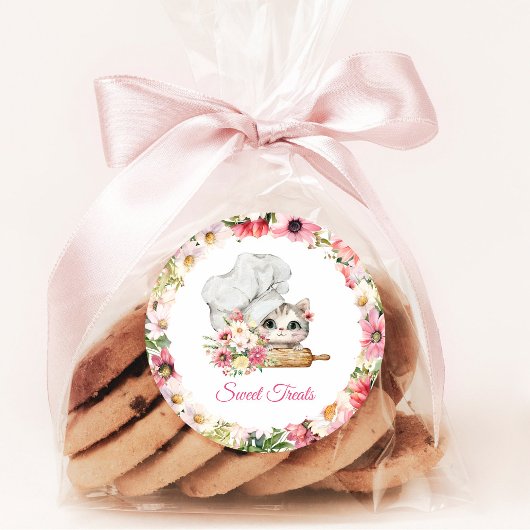 Sticker Rond Chef Kitten Bakery