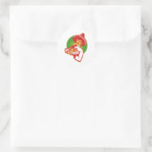 Sticker Rond chef mexicain au service de taco burrito empanada  (Sac)