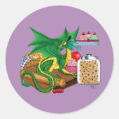Sticker Rond Chef pâtissier Dragon Vert (Devant)