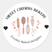 Sticker Rond Chef Pâtissier Ustensiles de cuisine  (Devant)