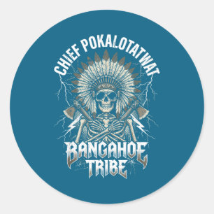 Sticker Rond Chef pokalotatwat de la tribu indigène autochtone