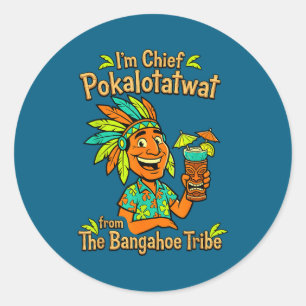 Sticker Rond Chef pokalotatwat de la tribu indigène native