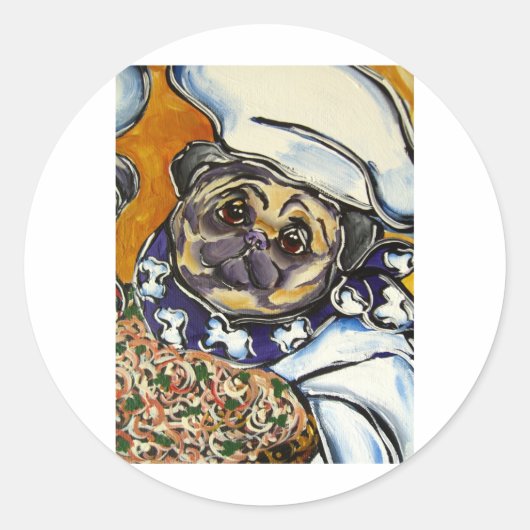 Sticker Rond Chef Pug (Devant)