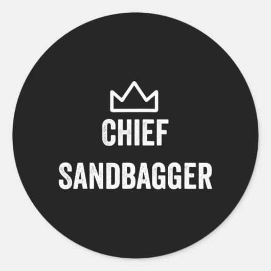 Sticker Rond Chef Sandbagger Golf mème Bjj Chess Sandbag (Devant)
