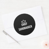 Sticker Rond Chef Sandbagger Golf mème Bjj Chess Sandbag (Enveloppe)
