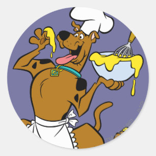 Sticker Rond Chef Scooby Doo Thanksgiving