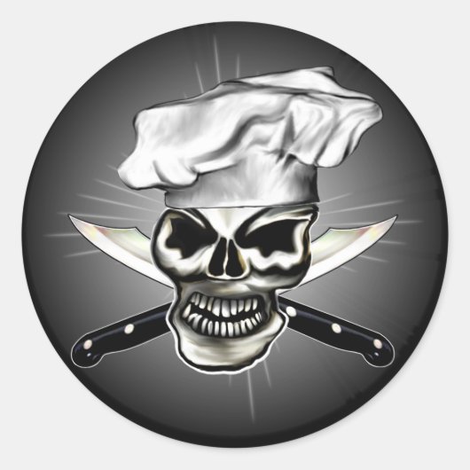 Sticker Rond Chef Skull 8 (Devant)