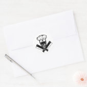 Sticker Rond Chef Skull (B&W) (Enveloppe)