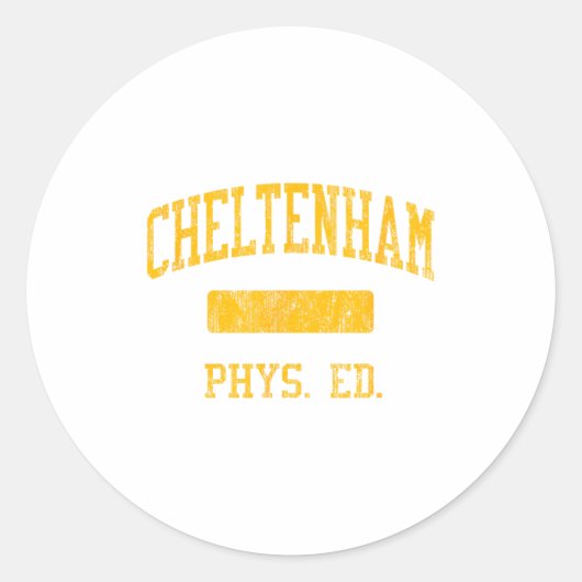Sticker Rond Cheltenham High School Hs Wyncote Pa Phys Ed  (Devant)