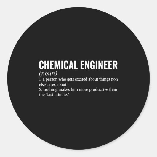 Sticker Rond Chemical Engineer Profession Definition Engineerin (Devant)