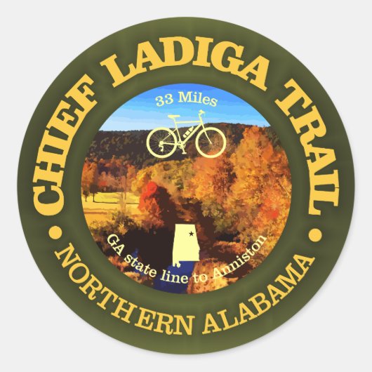 Sticker Rond Chemin Chief Ladiga (cyclisme c) (Devant)