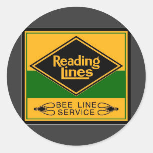 Sticker Rond Chemin de fer de lecture, ligne service d'abeille