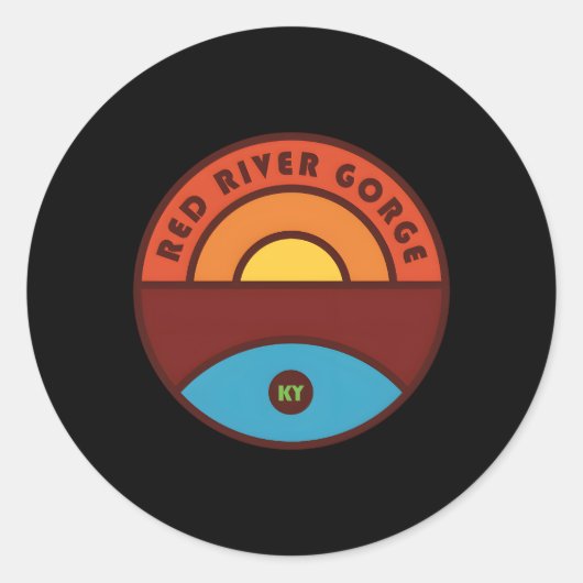 Sticker Rond Chemin de la rivière Rouge Gorge Kentucky (Devant)