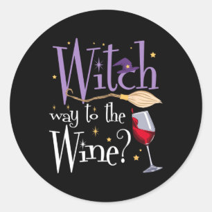 Sticker Rond Chemin De Vin Halloween Boire Pour Wicca