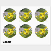Sticker Rond Chemin des fleurs (Feuille)