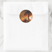 Sticker Rond Cheminée cosy (Sac)
