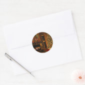 Sticker Rond Cheminée d'arbre de Noël (Enveloppe)