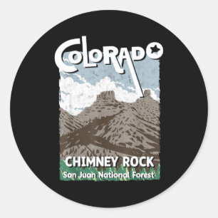 Sticker Rond Cheminée rocher colorado san juan montagnes rocheu
