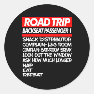 Sticker Rond Chemins De Route Famille Chemises Drôle Vacances É